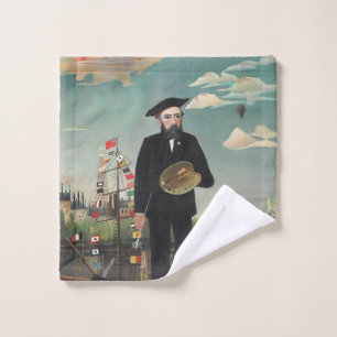 Selbst: Porträt – Landschaft, Henri Rousseau 1890 Badhandtuch Set
