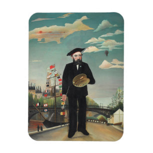 Selbst: Porträt – Landschaft, Henri Rousseau 1890 Magnet