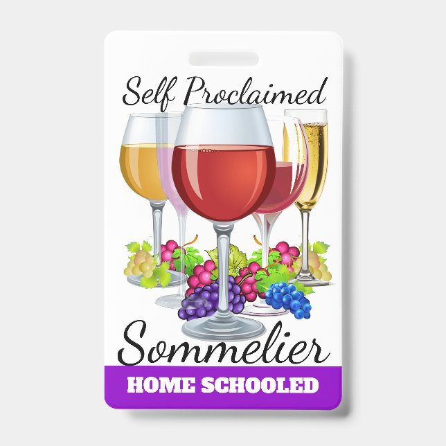 Selbst proklamiertes Sommelier-Abzeichen Ausweis (Vorderseite)
