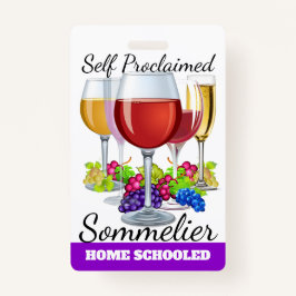 Selbst proklamiertes Sommelier-Abzeichen Ausweis