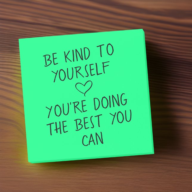 Selbstachtung Positiver Beitrag bemerkt Post-it Klebezettel (Self-Care Begins with Self-Kindness 💚✨)