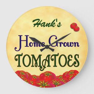 Selbstangebaute Tomaten Benutzerdefinierte Gärtner Große Wanduhr