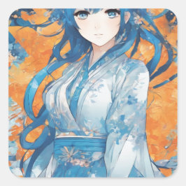 Selbstaufkleber Manga-leu Quadratischer Aufkleber