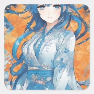 Selbstaufkleber Manga-leu Quadratischer Aufkleber