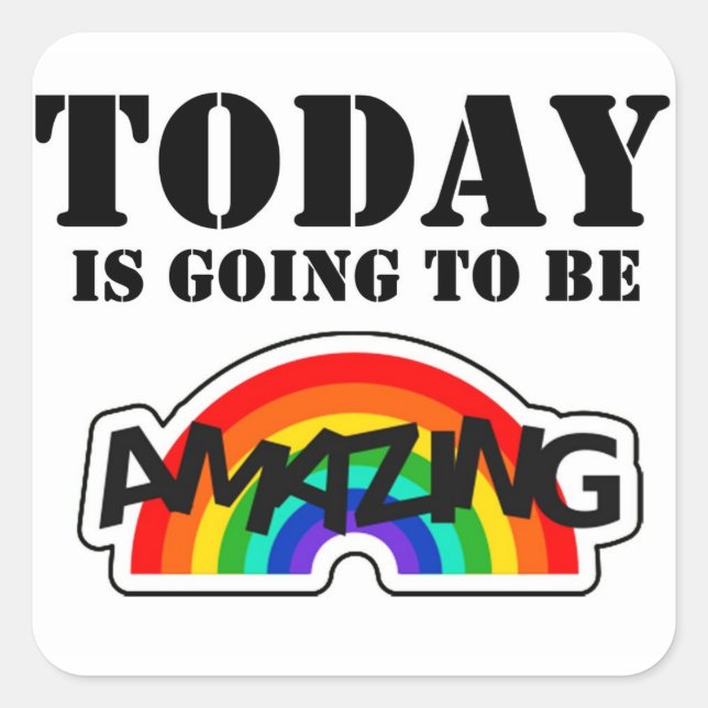 Selbstbejahung Quadratischer Aufkleber (Vorderseite)