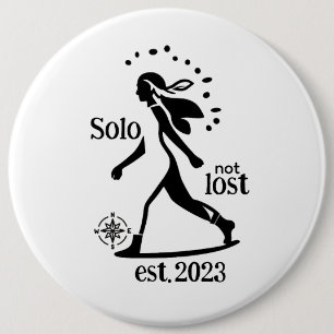 Selbstbewusste Alleinreisende-Erklärung Button