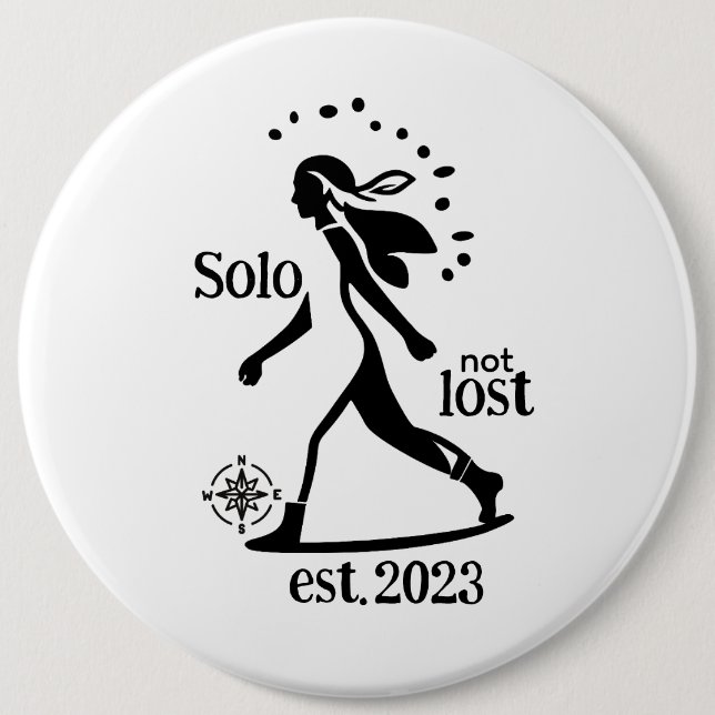 Selbstbewusste Alleinreisende-Erklärung  Button (Vorderseite)