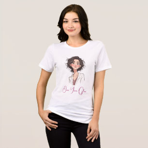 Selbstbewusste Lächelnde weibliche Illustration Tri-Blend Shirt