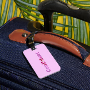 Selbstbewusste rosa personalisierte Gepäckanhänger