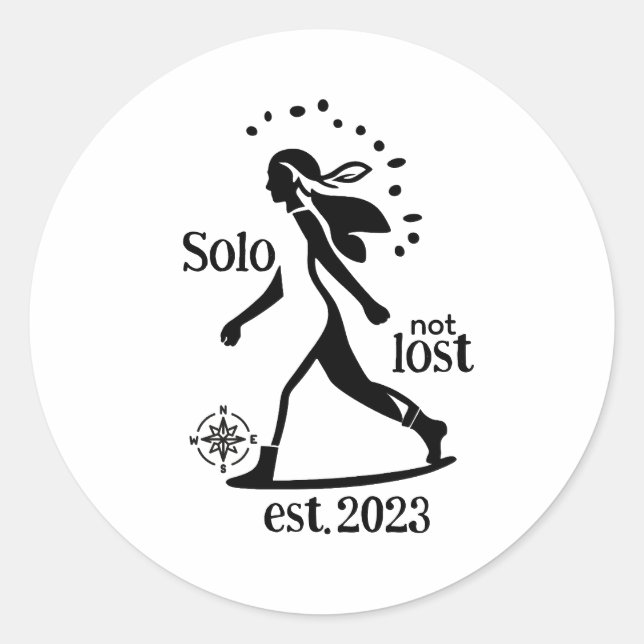 Selbstbewusste Solo-Reisende Aussage  Runder Aufkleber (Vorderseite)