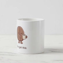 Selbstbewusster Kaffeebohnen-Charakter
