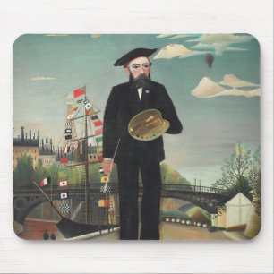 Selbstbildnis im Landschaftsformat 1890, Henri Rou Mousepad