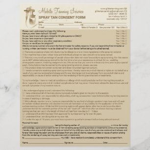 Selbstbräunungs-Haftungsausschlussformular Beige Flyer