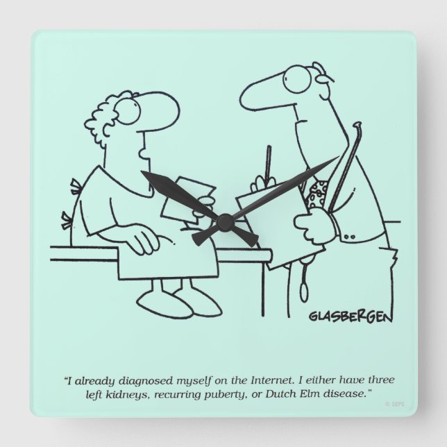 Selbstdiagnose Quadratische Wanduhr (Vorderseite)