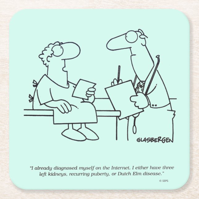 Selbstdiagnose Rechteckiger Pappuntersetzer (Vorderseite)