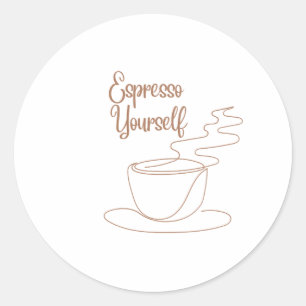 Selbstentwürfe für Espresso Runder Aufkleber