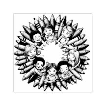 Selbstfärbende Kindereinlage in einem Crayo-Kreis