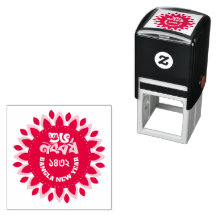 Selbstfärbender Gummistempel rot