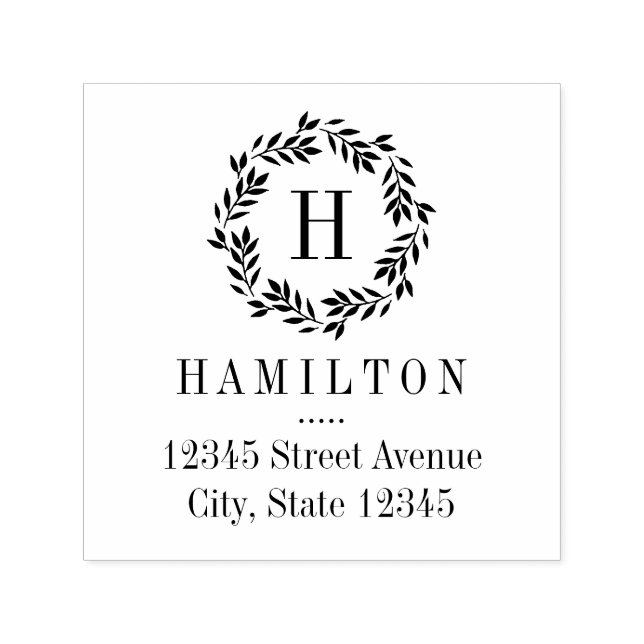 Selbstfarbige Briefmarke der Monogramm-Kranke-Rück Permastempel (Design)