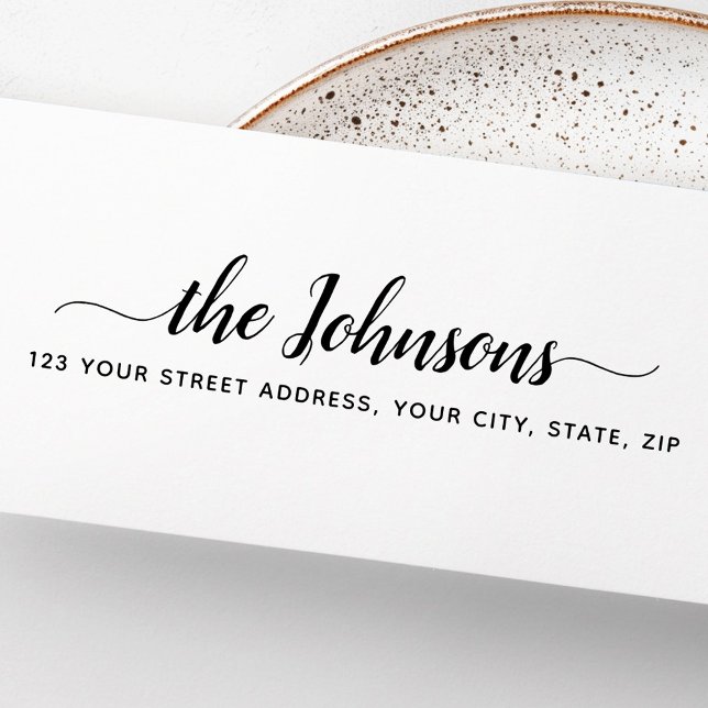 Selbstfarbige Briefmarke der niedlichen Rücksendea Permastempel (Cute script return address self-inking stamp)