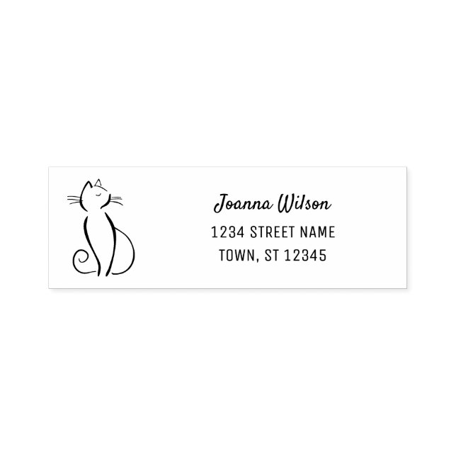 Selbstfarbige Briefmarke Kat Zeichnend Name-Adress Permastempel (Design)