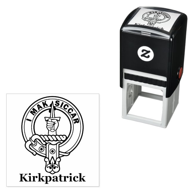 Selbstfarbige Clan Kirkpatrick Wappen Rubber Brief Permastempel (Beispiel)