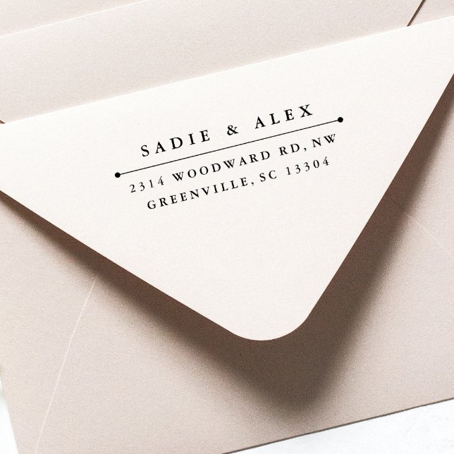 Selbstfarbige Rücksendeadresse Briefmarke "klassis Permastempel (Simple Typography Couples Return Address Self Inking Stamp)