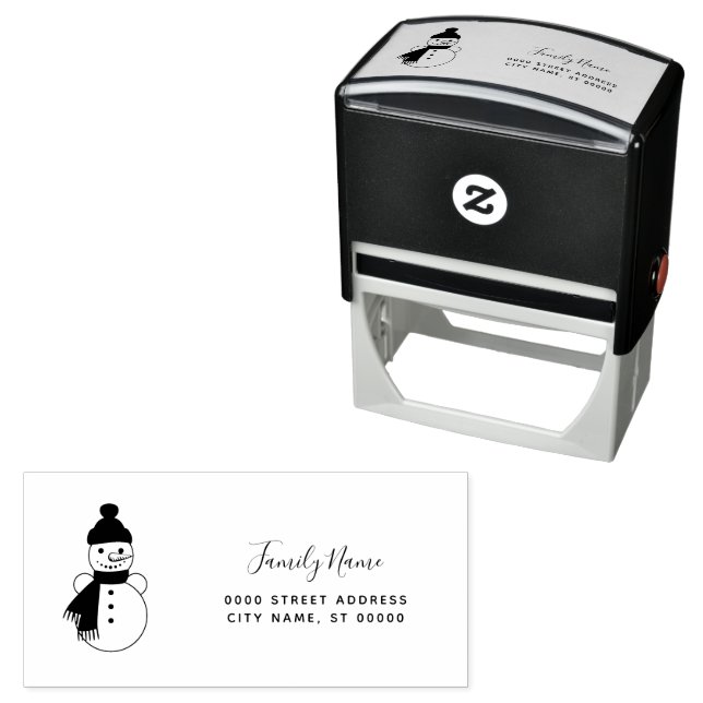 Selbstfärbstempel Schneemann Rücksendeadresse Permastempel (Beispiel)