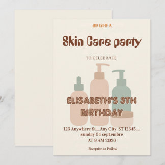Selbstfürsorge-Skincare-Party-Einladung Entspanne Einladung