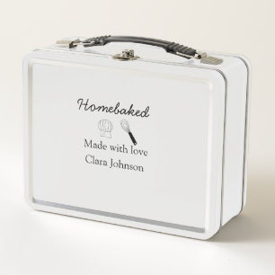 Selbstgebackene Bäckerei mit Liebe name details Metall Brotdose