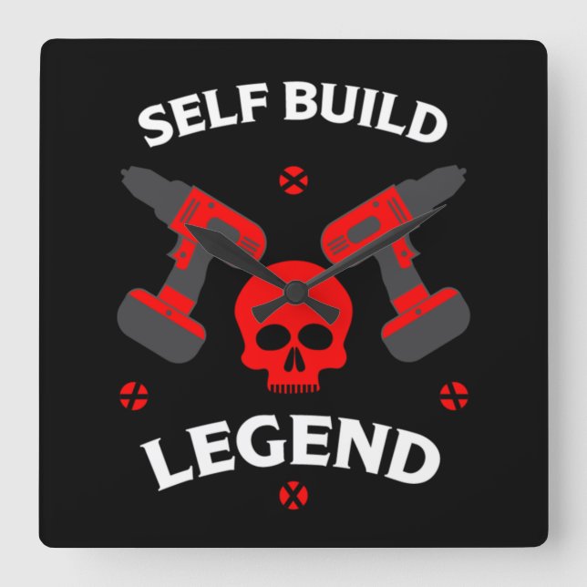 selbstgebaute Zuhause Quadratische Wanduhr (Vorderseite)