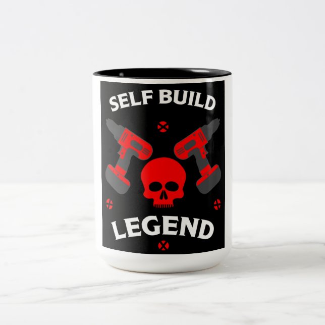 selbstgebaute Zuhause Zweifarbige Tasse (Mittel)