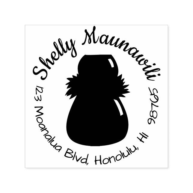 Selbstgefällige hawaiianische Rücksendeadresse Bri Permastempel (Design)