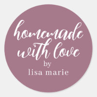 Selbstgemacht mit Liebe Personalisiertes Mauve-Ges
