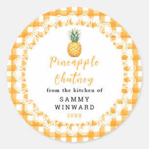 Selbstgemachte Ananas-Chutney-Glas-Etikett Runder Aufkleber