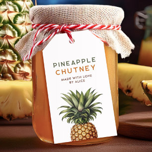 Selbstgemachte Ananas-Chutney-Konserve Geschenkanhänger