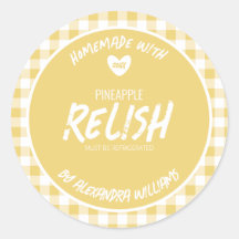 Selbstgemachte Ananas-Relish-Klassik-Runde Aufkleb