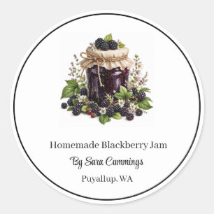 Selbstgemachte Brombeermarmelade-Aufkleber Runder Aufkleber