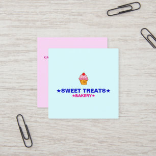 Selbstgemachte Cupcakes Logo & Minimalistische H Quadratische Visitenkarte