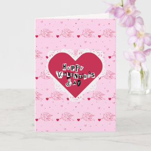 Selbstgemachte Happy Valentinstag Karte