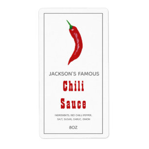Selbstgemachte Heiße Soße   Chili-Sauce Etikett