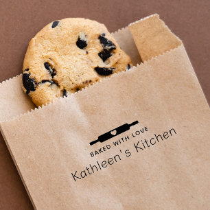 Selbstgemachte mit Liebe gebackene Nudelholz Gummistempel