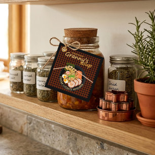 Selbstgemachte Oma-Suppe Personalisiertes Etikett Geschenkanhänger