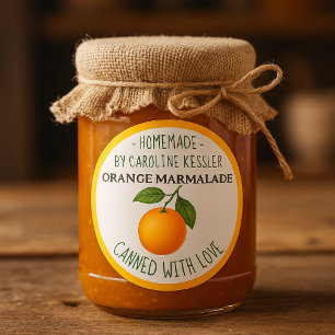Selbstgemachte Orangenmarmelade-Etikettenblatt zum Runder Aufkleber