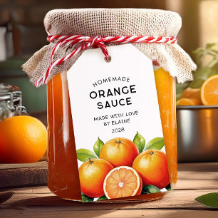 Selbstgemachte Orangensauce-Vorratslabel Geschenkanhänger