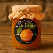 Selbstgemachte Pfirsich-Marmelade-Etikettenblatt z