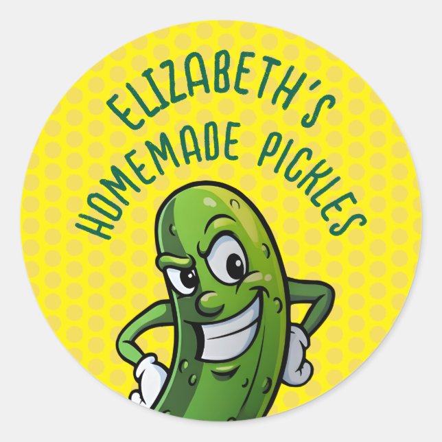 Selbstgemachte Pickles Runder Aufkleber (Vorderseite)