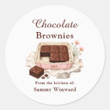 Selbstgemachte Schokoladen-Brownies-Geschenk-Etike