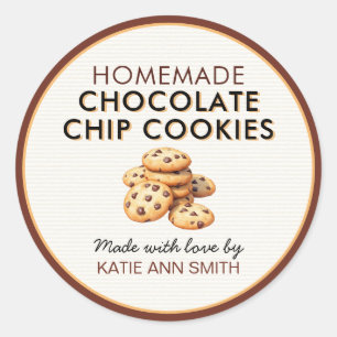Selbstgemachte Schokoladen-Chip-Cookie-Etiketten-A Runder Aufkleber