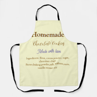 Selbstgemachte Schokoladenkekse mit Liebe hergeste Schürze